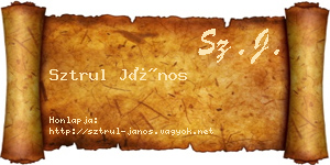 Sztrul János névjegykártya