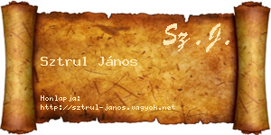Sztrul János névjegykártya